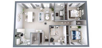 Terrain et maison à Eugénie-les-Bains en Landes (40) de 64 m² à vendre au prix de 141400€ - 4