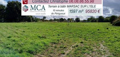 Terrain à Marsac-sur-l'Isle en Dordogne (24) de 1597 m² à vendre au prix de 95820€