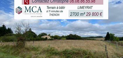 Terrain à Thenon en Dordogne (24) de 2700 m² à vendre au prix de 29880€