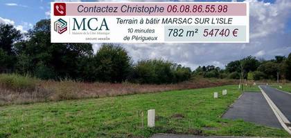 Terrain à Marsac-sur-l'Isle en Dordogne (24) de 782 m² à vendre au prix de 54740€