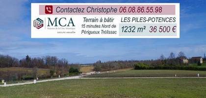 Terrain à Trélissac en Dordogne (24) de 1232 m² à vendre au prix de 36500€