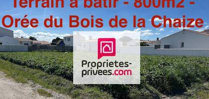 Terrain à Noirmoutier-en-l'Île en Vendée (85) de 800 m² à vendre au prix de 621000€