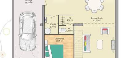 Terrain et maison à Houlbec-Cocherel en Eure (27) de 89 m² à vendre au prix de 227623€ - 4