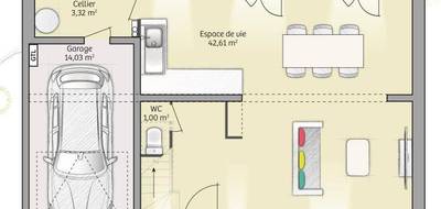 Terrain et maison à Beauvais en Oise (60) de 80 m² à vendre au prix de 227000€ - 4