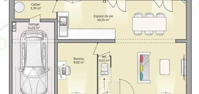 Terrain et maison à Clef Vallée d'Eure en Eure (27) de 90 m² à vendre au prix de 236726€ - 4