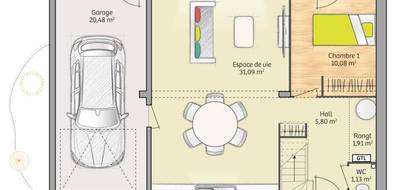 Terrain et maison à Bailleul-sur-Thérain en Oise (60) de 76 m² à vendre au prix de 219000€ - 4