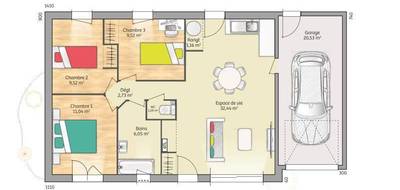 Terrain et maison à Le Neubourg en Eure (27) de 73 m² à vendre au prix de 202900€ - 4