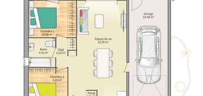 Terrain et maison à Dammarie-les-Lys en Seine-et-Marne (77) de 60 m² à vendre au prix de 271600€ - 4