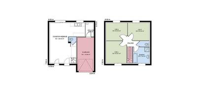 Terrain et maison à Saumur en Maine-et-Loire (49) de 84 m² à vendre au prix de 184546€ - 3