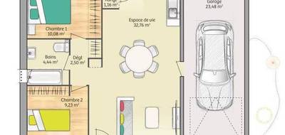 Terrain et maison à Bueil en Eure (27) de 65 m² à vendre au prix de 235400€ - 4