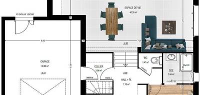 Terrain et maison à Val d'Erdre-Auxence en Maine-et-Loire (49) de 91 m² à vendre au prix de 283000€ - 4