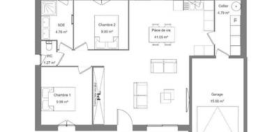 Terrain et maison à Souvigné en Indre-et-Loire (37) de 72 m² à vendre au prix de 209500€ - 4