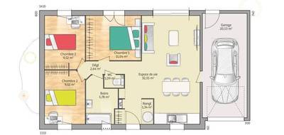 Terrain et maison à Palaiseau en Essonne (91) de 73 m² à vendre au prix de 405609€ - 4