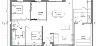 Terrain et maison à Sonzay en Indre-et-Loire (37) de 90 m² à vendre au prix de 239000€ - 3