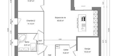 Terrain et maison à Douchy-les-Mines en Nord (59) de 103 m² à vendre au prix de 265100€ - 4