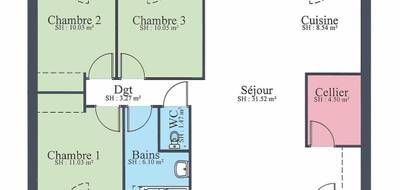 Terrain et maison à Chemilly en Allier (03) de 86 m² à vendre au prix de 176950€ - 4