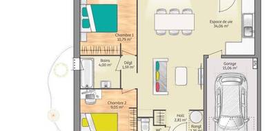 Terrain et maison à Allonnes en Sarthe (72) de 65 m² à vendre au prix de 209000€ - 4