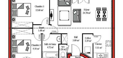 Terrain et maison à Bretagne-de-Marsan en Landes (40) de 85 m² à vendre au prix de 212500€ - 4