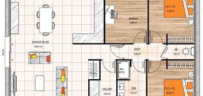 Terrain et maison à Morannes sur Sarthe-Daumeray en Maine-et-Loire (49) de 105 m² à vendre au prix de 224000€ - 4