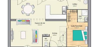 Terrain et maison à Mouy en Oise (60) de 80 m² à vendre au prix de 254000€ - 4
