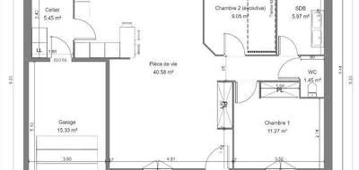 Terrain et maison à Cerelles en Indre-et-Loire (37) de 70 m² à vendre au prix de 260100€ - 3