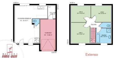 Terrain et maison à Migné-Auxances en Vienne (86) de 93 m² à vendre au prix de 238709€ - 3