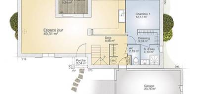 Terrain et maison à Montferrier-sur-Lez en Hérault (34) de 125 m² à vendre au prix de 597600€ - 4