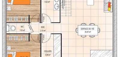 Terrain et maison à Erdre-en-Anjou en Maine-et-Loire (49) de 70 m² à vendre au prix de 206000€ - 4