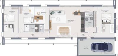 Terrain et maison à Surville en Eure (27) de 115 m² à vendre au prix de 333624€ - 4