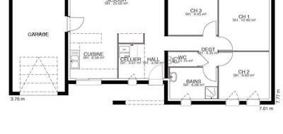 Terrain et maison à Neuillé en Maine-et-Loire (49) de 110 m² à vendre au prix de 225947€ - 4