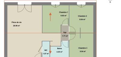 Terrain et maison à Plan-de-Cuques en Bouches-du-Rhône (13) de 77 m² à vendre au prix de 413000€ - 4