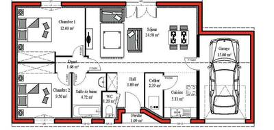 Terrain et maison à Bègles en Gironde (33) de 65 m² à vendre au prix de 324500€ - 3