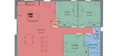 Terrain et maison à Bourg-Saint-Andéol en Ardèche (07) de 90 m² à vendre au prix de 245200€ - 4