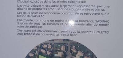 Terrain à Sadirac en Gironde (33) de 704 m² à vendre au prix de 160000€ - 1