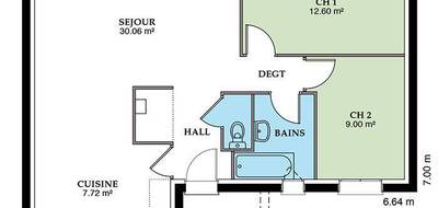 Terrain et maison à Villeneuve-sur-Cher en Cher (18) de 89 m² à vendre au prix de 156029€ - 3