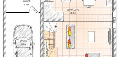 Terrain et maison à Étriché en Maine-et-Loire (49) de 90 m² à vendre au prix de 251000€ - 4