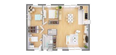 Terrain et maison à Les Brouzils en Vendée (85) de 80 m² à vendre au prix de 201401€ - 3
