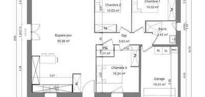 Terrain et maison à Creully sur Seulles en Calvados (14) de 85 m² à vendre au prix de 211900€ - 3