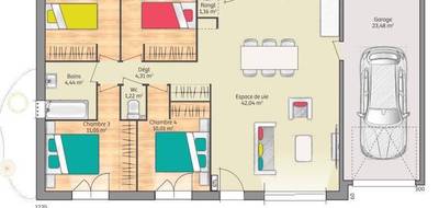 Terrain et maison à La Chapelle-Saint-Aubin en Sarthe (72) de 92 m² à vendre au prix de 315000€ - 3