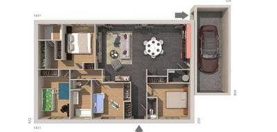 Terrain et maison à Le Pouget en Hérault (34) de 110 m² à vendre au prix de 444000€ - 3