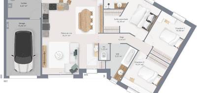 Terrain et maison à Jeugny en Aube (10) de 90 m² à vendre au prix de 203000€ - 4