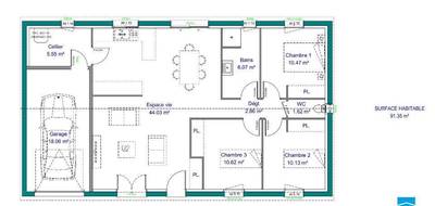 Terrain et maison à Saint-Maurice-les-Brousses en Haute-Vienne (87) de 91 m² à vendre au prix de 204100€ - 3