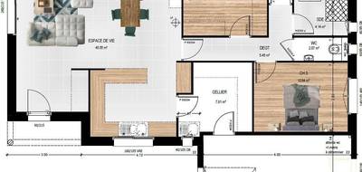 Terrain et maison à Saumur en Maine-et-Loire (49) de 100 m² à vendre au prix de 272000€ - 4