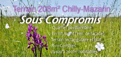 Terrain à Chilly-Mazarin en Essonne (91) de 208 m² à vendre au prix de 149000€ - 1