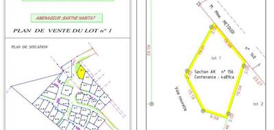 Terrain à Fillé en Sarthe (72) de 489 m² à vendre au prix de 51500€ - 1