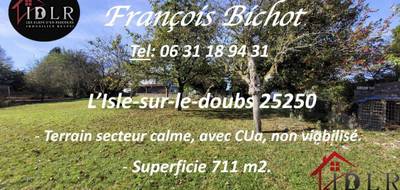 Terrain à L'Isle-sur-le-Doubs en Doubs (25) de 711 m² à vendre au prix de 26500€ - 1