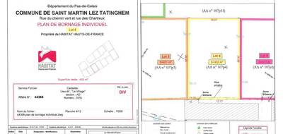 Terrain à Saint-Martin-lez-Tatinghem en Pas-de-Calais (62) de 402 m² à vendre au prix de 89000€ - 2