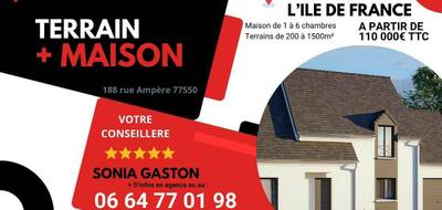 Terrain et maison à Nangis en Seine-et-Marne (77) de 900 m² à vendre au prix de 361900€ - 1