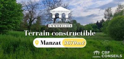 Terrain à Manzat en Puy-de-Dôme (63) de 3670 m² à vendre au prix de 75000€ - 1