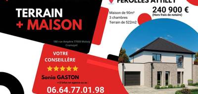 Terrain et maison à Férolles-Attilly en Seine-et-Marne (77) de 522 m² à vendre au prix de 240900€ - 1